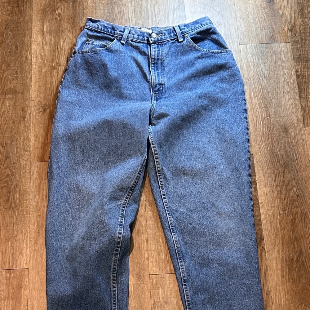 St Johns Bay Vintage High Waisted Y2K Mom Jeans Medium Wash Blue Denim Size 14